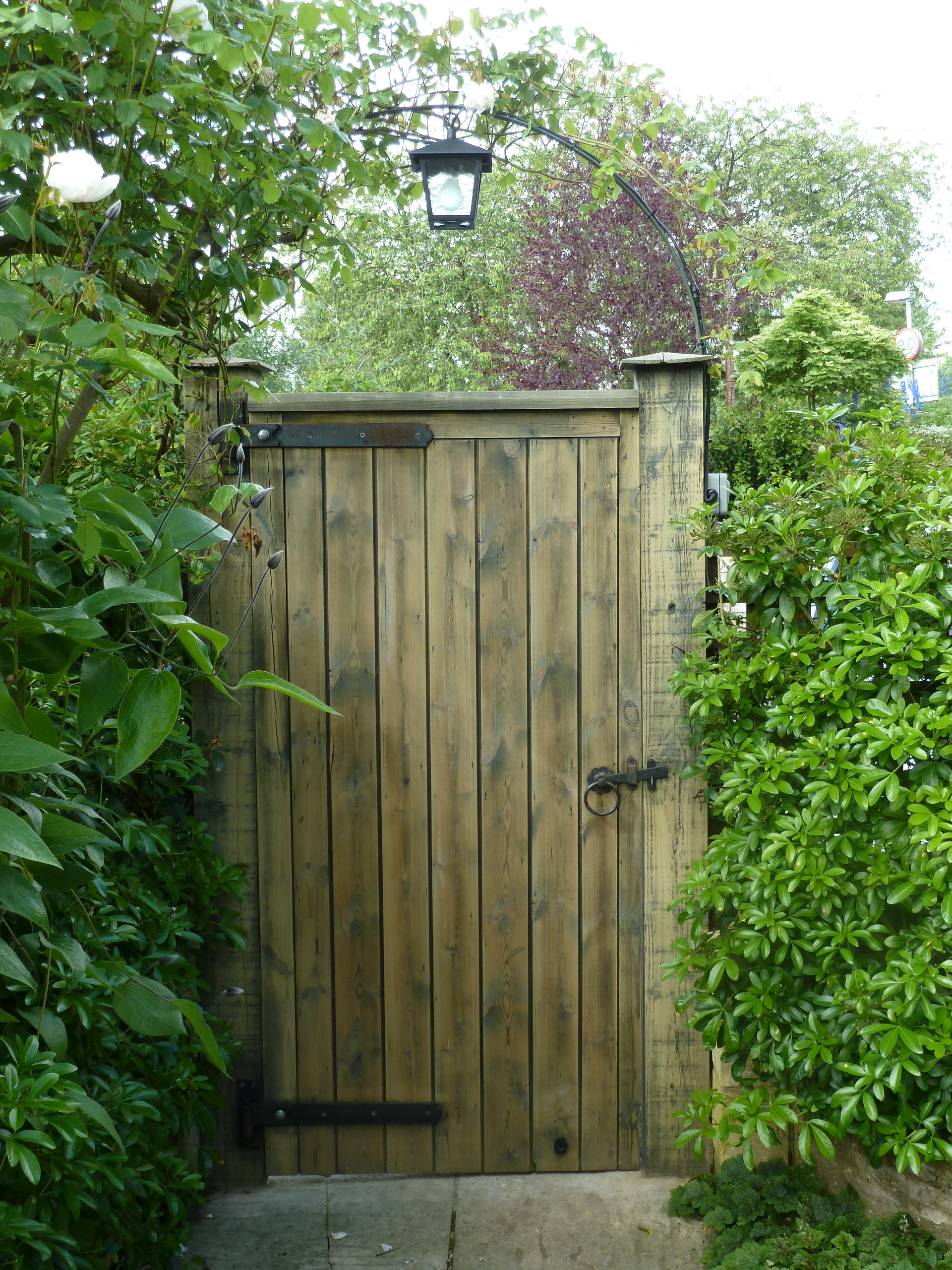 Gate light from the garden